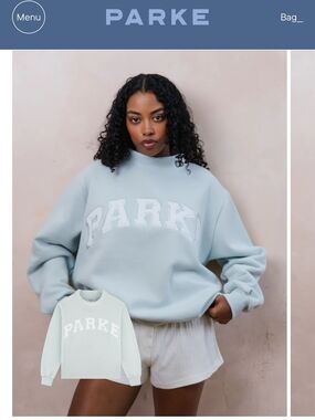PARKE Bridal Varsity Mockneck Pale Blue S/M